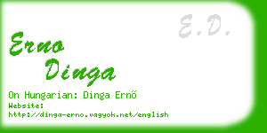 erno dinga business card